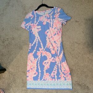 Lilly Pulitzer Blue and Pink Paisley Mini Dress